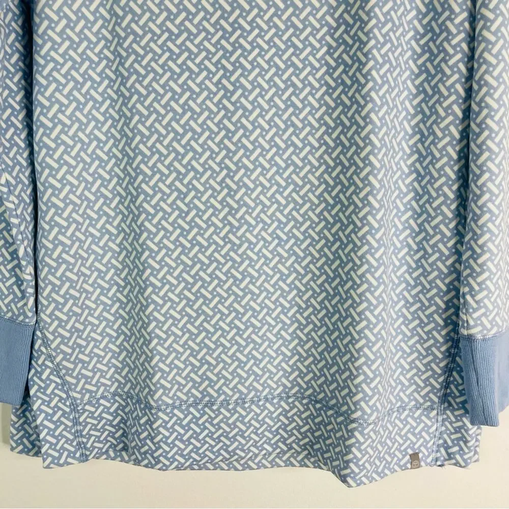 Talbots blue white loungewear activewear lightweight sweatshirt medium - Picture 3 of 7